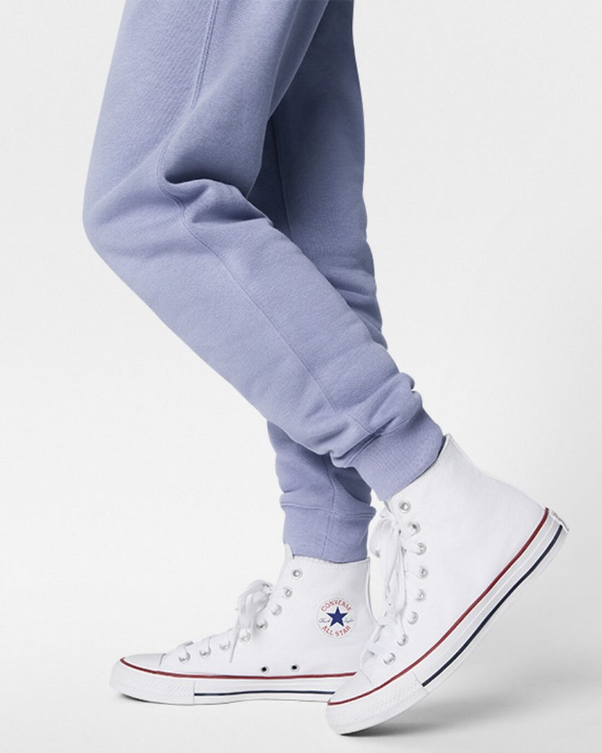 Pantaloni De Trening Barbati Converse Go-To Embroidered Star Chevron Standard Fit Fleece Violet | RO RSDFK176